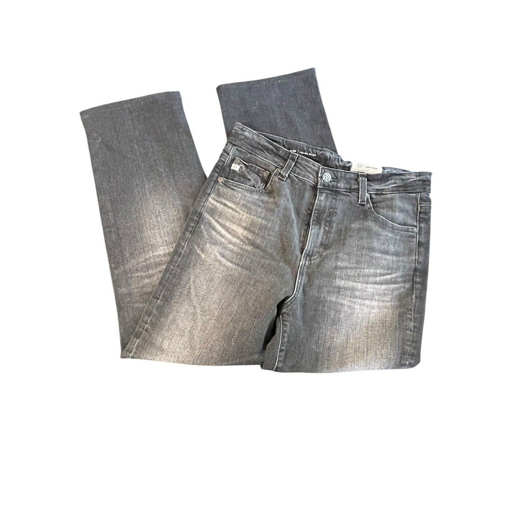 AG Adriano‎ Goldschmied Saige High Rise Straight Jeans Black Size 28 Inseam 26